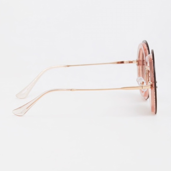 NWT Rose Gold Rimless Round Sunglasses - Picture 2 of 3